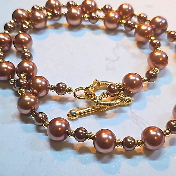 Set of 2 pearl imitation necklace - Picture 2 of 7